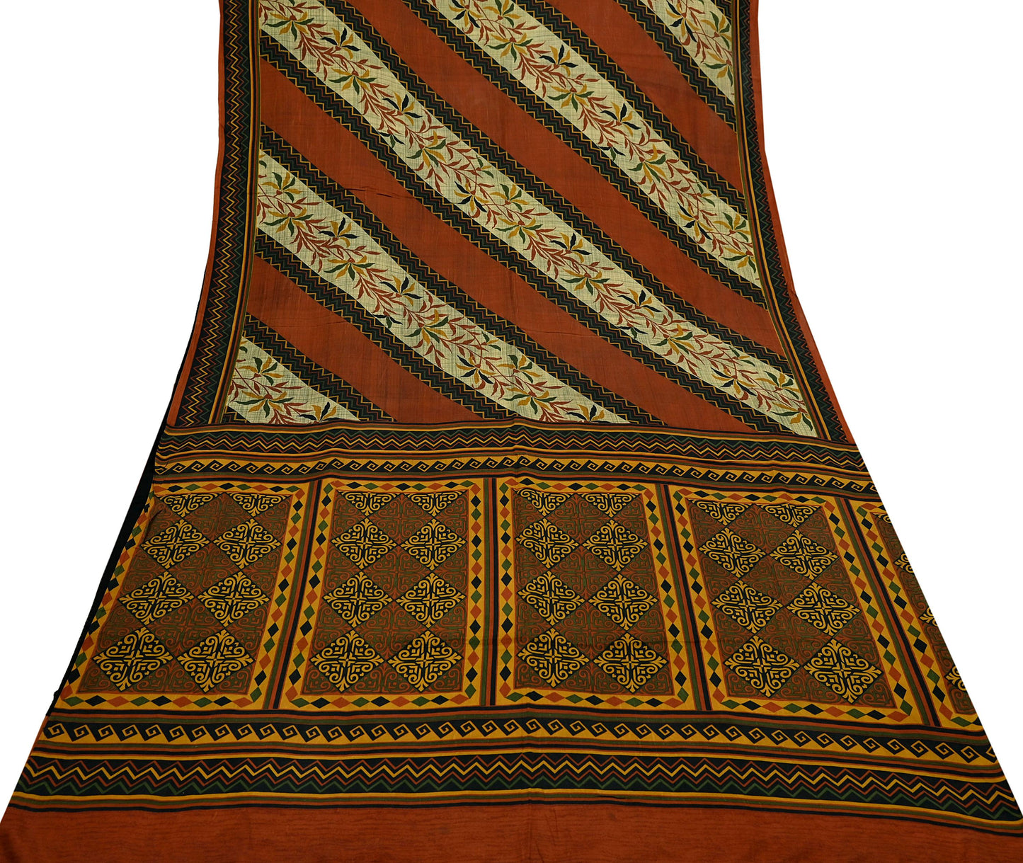 Indian Vintage Multi Saree 100% Pure Silk Printed Sari Craft Fabric 6yd Sewing Dress Making Soft Floral Crafting Quilting Upcycle