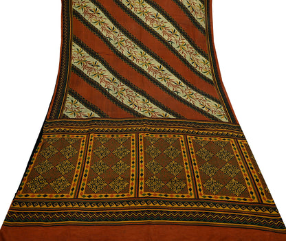 Indian Vintage Multi Saree 100% Pure Silk Printed Sari Craft Fabric 6yd Sewing Dress Making Soft Floral Crafting Quilting Upcycle
