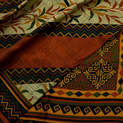 Indian Vintage Multi Saree 100% Pure Silk Printed Sari Craft Fabric 6yd Sewing Dress Making Soft Floral Crafting Quilting Upcycle