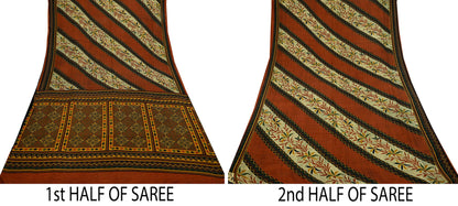 Indian Vintage Multi Saree 100% Pure Silk Printed Sari Craft Fabric 6yd Sewing Dress Making Soft Floral Crafting Quilting Upcycle