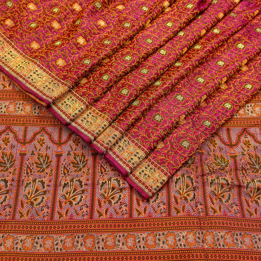 Indian Vintage Sari Pink Heavy Wedding Pure Satin Silk Woven Banarasi Tanchoi Saree 5Yd Ethnic Craft Fabric Upcycle Bridal Heavy Sarees