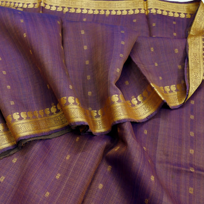 Indian Vintage Heavy Purple Hand Woven Saree 100% Pure Silk Sari 5Yard Floral Dress making Crafting Quilting Upcycle