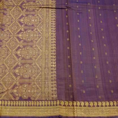 Indian Vintage Heavy Purple Hand Woven Saree 100% Pure Silk Sari 5Yard Floral Dress making Crafting Quilting Upcycle
