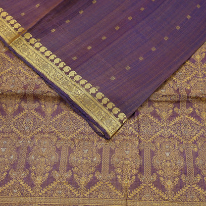 Indian Vintage Heavy Purple Hand Woven Saree 100% Pure Silk Sari 5Yard Floral Dress making Crafting Quilting Upcycle