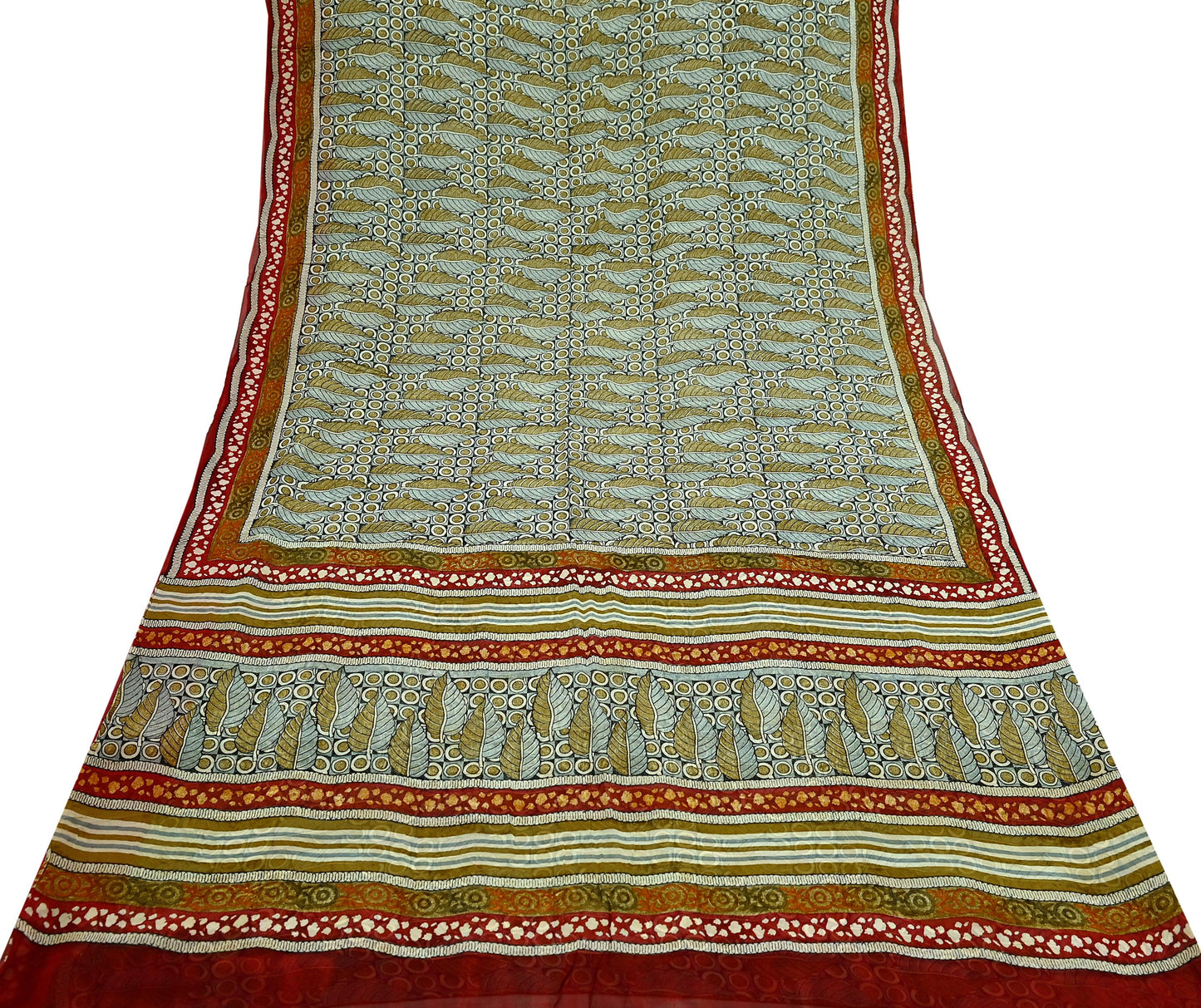 Women Vintage Sari Multi Pure Georgette Silk Printed Saree Craft Fabric Sewing 5Yard Soft Light Dress Making Floral Dress making Crafting