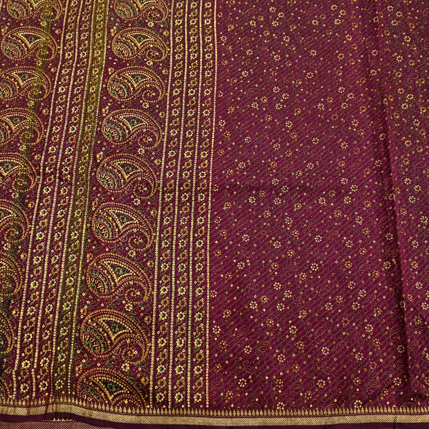 Indian Vintage Sari Purple 100% Pure Silk Painted/Printed Sarees Fabric 5yard Sewing Craft Fabric DressMaking  Soft Wrap Zari Border