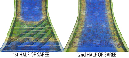 Women Vintage Sari Pure Georgette Silk Printed Saree Craft Fabric Sewing 5Yd Soft Light Dress Making Abstract Crafting Quilting
