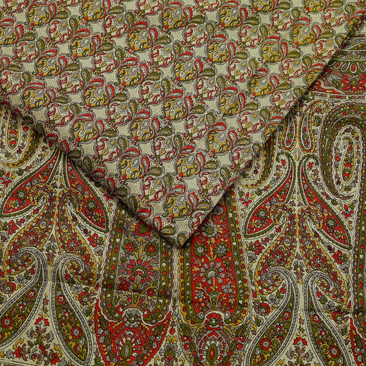 Indian Vintage Sari Green Pure Silk Printed Sarees 5yd Sewing Craft Fabric Dress Making  Soft Floral Wrap Upcycle Used Quilting Crafting