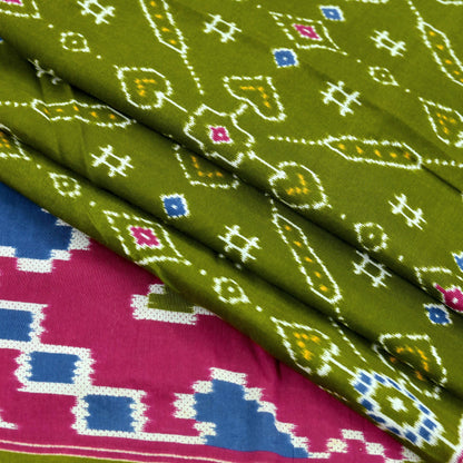 Indian Vintage Green Saree Printed Pure Cotton Sari Craft Fabric 5Yd Sewing Soft Sarong Wrap Boho Floral Dress Making Quilting Crafting Used