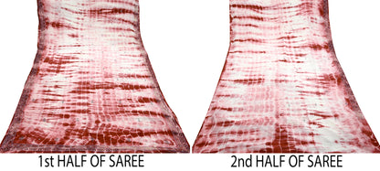 Indian Vintage Saree Pure Crepe Silk Hand Embroidered Tie-Dye Sari Fabric 5yard Sewing Craft Fabric Ethnic Dressmaking Crafting Zardozi Zari