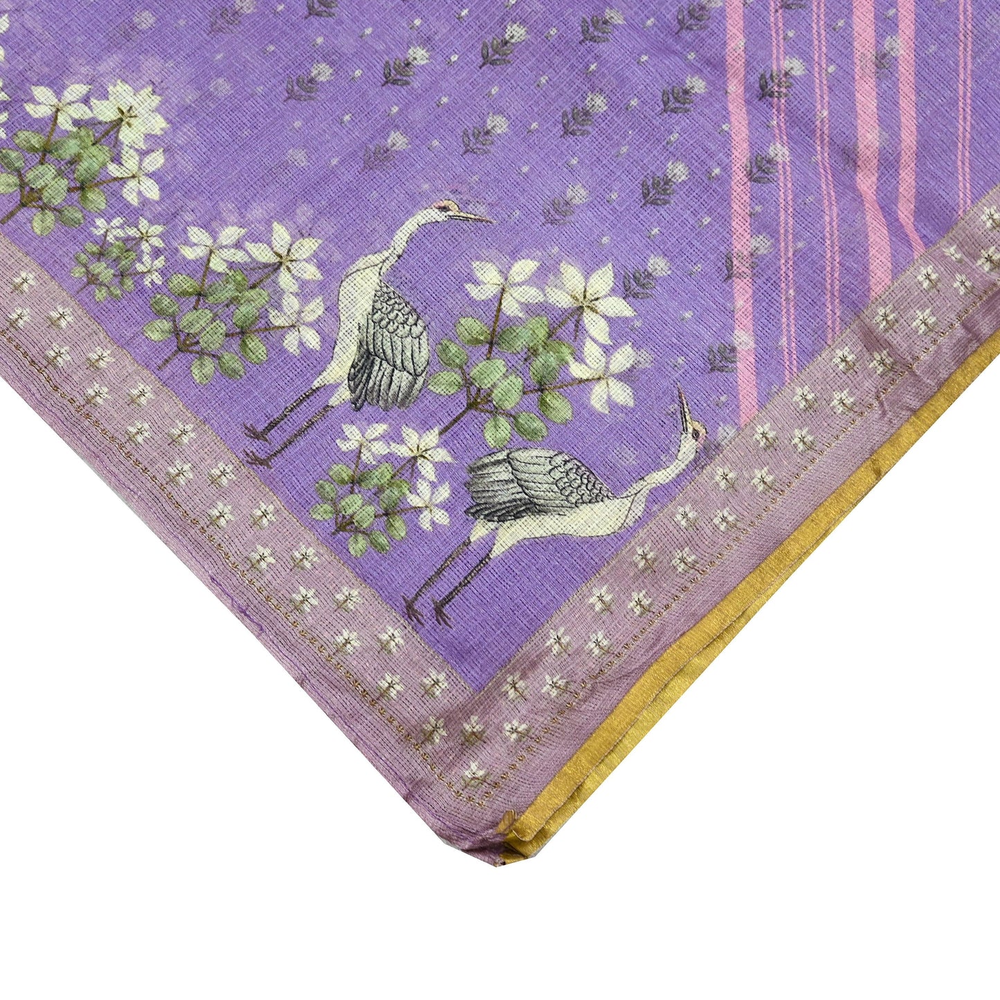 Women Indian Vintage Dupatta Purple Long Stole Pure silk Printed Dupatta Veil Scarves soft Boho Wrap Dressmaking Floral Design