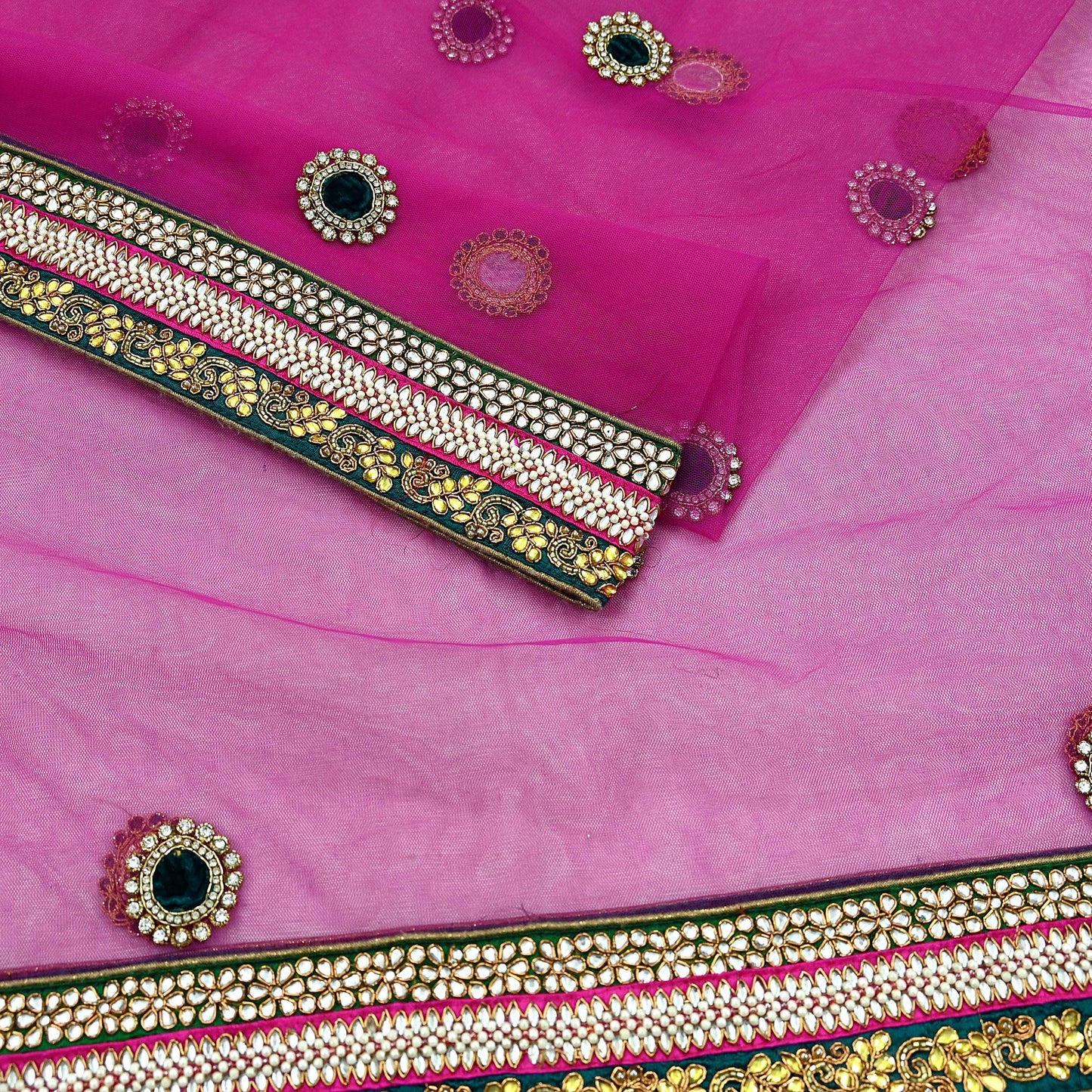 Indian Vintage Heavy Bridal Purple Dupatta Net Mesh Long Stole Hand Embroidered Scarves Golden Zardozi Dabka Zari Sequins Wedding Veil Hijab