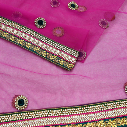 Indian Vintage Heavy Bridal Purple Dupatta Net Mesh Long Stole Hand Embroidered Scarves Golden Zardozi Dabka Zari Sequins Wedding Veil Hijab