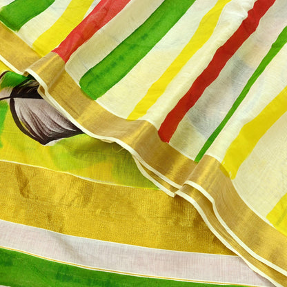 Indian Vintage Sari Hand Woven Hand Painted Sarees Pure Cotton Craft Fabric 5Yd Floral Soft Dress Making Zari Border Crafting Quilting
