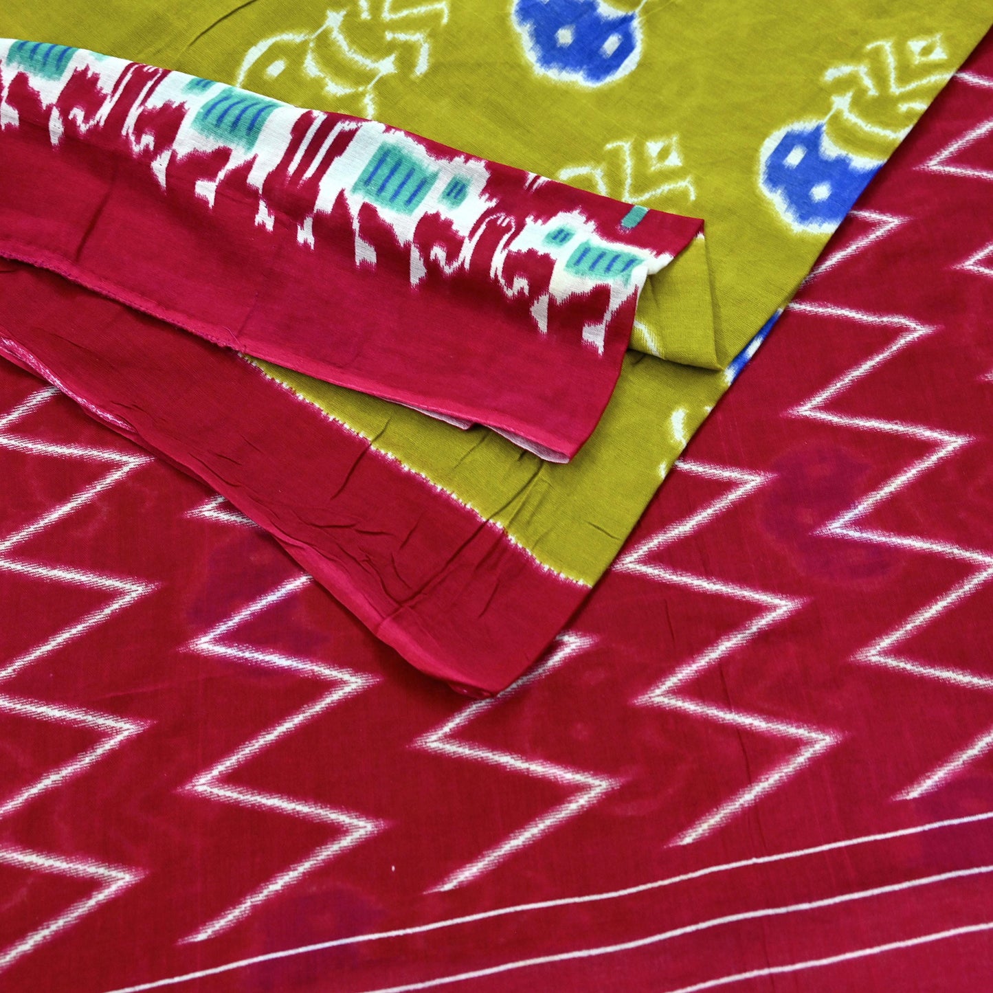 Indian Vintage Sari Pink & Green Printed 100% Pure Cotton Sarees Craft Fabric 5Yd Soft Sewing Sarong Wrap Floral Boho Quilting Crafting Used