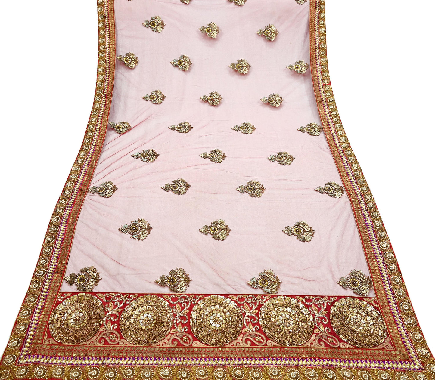 Indian Vintage Heavy Wedding Dupatta Maroon Net Long Stole Hand Embroidered By Designer Sabyasachi Scarves Zardozi Bridal Veil