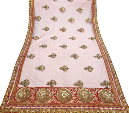 Indian Vintage Heavy Wedding Dupatta Maroon Net Long Stole Hand Embroidered By Designer Sabyasachi Scarves Zardozi Bridal Veil