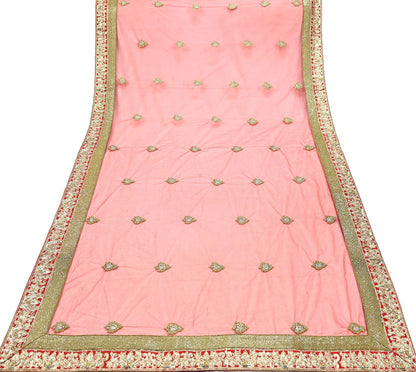 Indian Vintage Heavy Wedding Red Net/Mesh/ Velvet Hand Embroidered Dupatta Designer By Manish Malhotra Bridal Wear Zardozi Veil Hijab