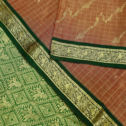 Indian Vintage Heavy Kanjivaram Saree 100% Pure Silk Sari Metallic Zari 5Yd Floral Crafting Dress making Ethnic Peacock Fringes