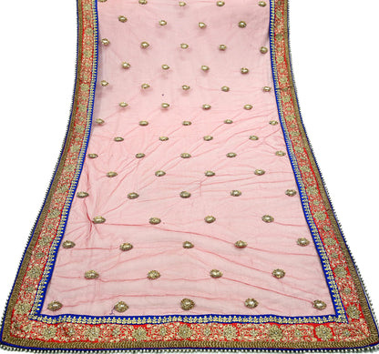 Indian Vintage Heavy Wedding Dupatta Red Net Long Stole Hand Embroidered By Designer Sabyasachi Scarves Zardozi Bridal Veil