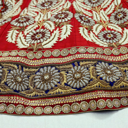 Indian Heavy Wedding red Hand Embroidered Lehenga/Skirt Designer By Anamika Khanna Bridal Wear Zardozi/ Dabka Bollywood skirt
