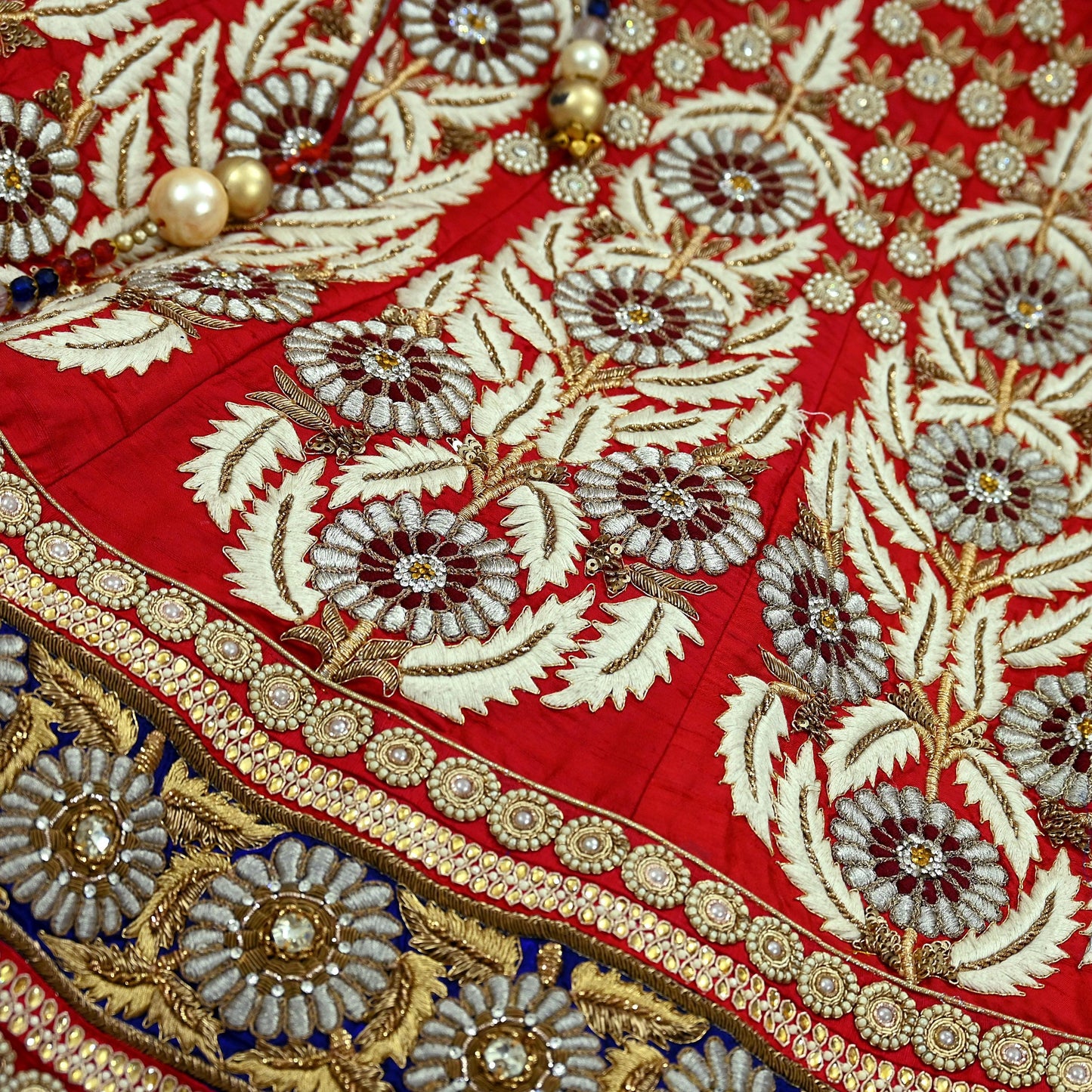 Indian Heavy Wedding red Hand Embroidered Lehenga/Skirt Designer By Anamika Khanna Bridal Wear Zardozi/ Dabka Bollywood skirt