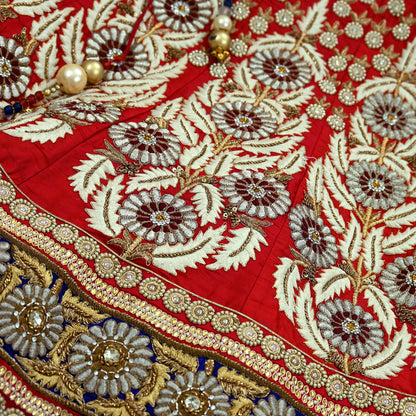 Indian Heavy Wedding red Hand Embroidered Lehenga/Skirt Designer By Anamika Khanna Bridal Wear Zardozi/ Dabka Bollywood skirt