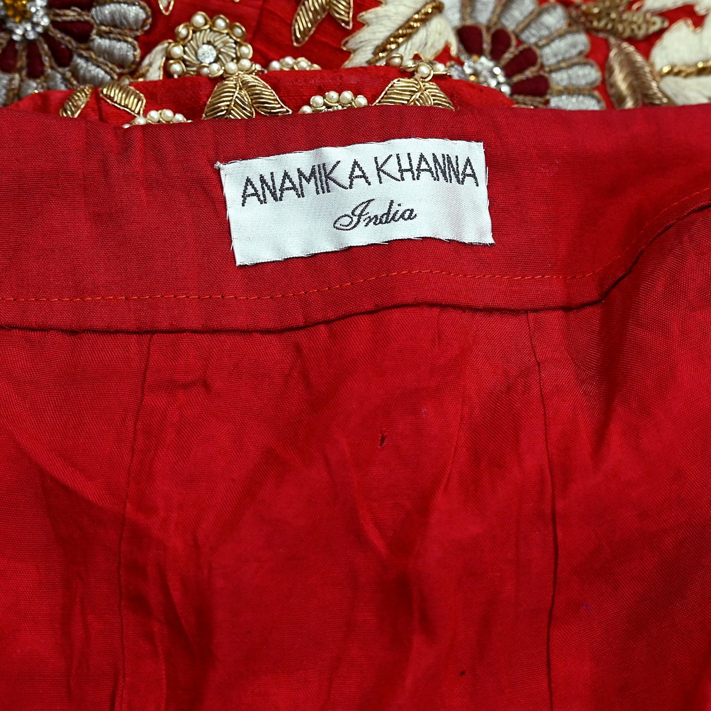 Indian Heavy Wedding red Hand Embroidered Lehenga/Skirt Designer By Anamika Khanna Bridal Wear Zardozi/ Dabka Bollywood skirt