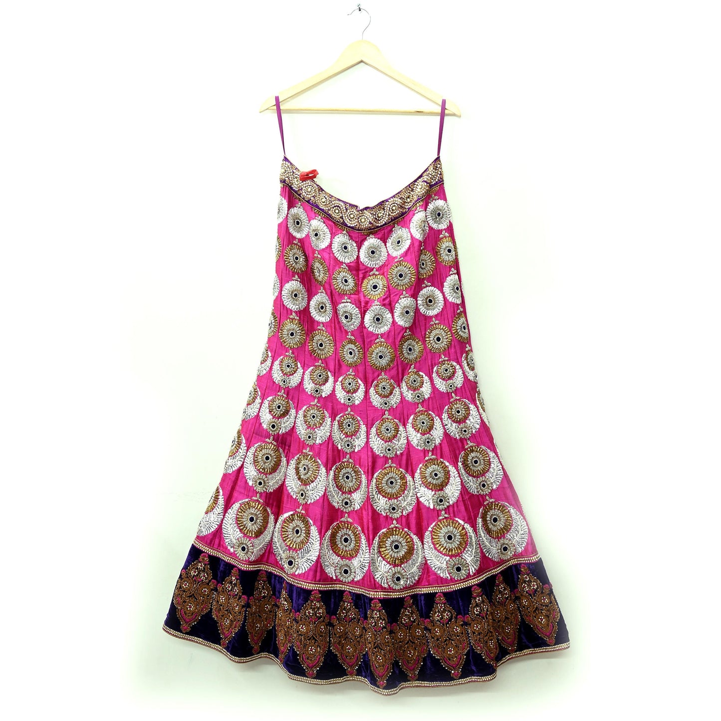 Indian Heavy Wedding purple Pure Chanderi Silk Hand Embroidered Lehenga/Skirt Designer By Manish Malhotra Bridal Wear Zardozi/ Dabka