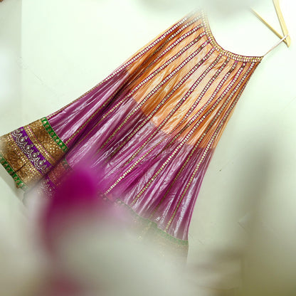 Indian Multi Heavy Wedding Net Hand Embroidered Lehenga/Skirt Designer By Abu Jani Zardozi Bridal Wear bollywood party wear gota patti