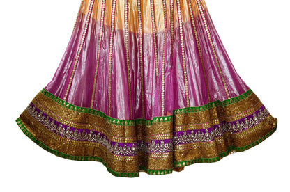 Indian Multi Heavy Wedding Net Hand Embroidered Lehenga/Skirt Designer By Abu Jani Zardozi Bridal Wear bollywood party wear gota patti