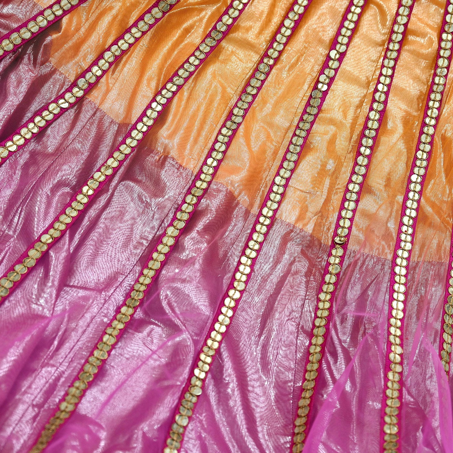 Indian Multi Heavy Wedding Net Hand Embroidered Lehenga/Skirt Designer By Abu Jani Zardozi Bridal Wear bollywood party wear gota patti