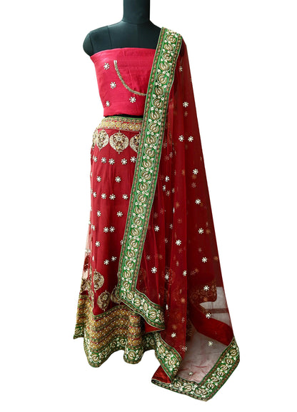 Indian Heavy Maroon Pure Chanderi Silk/Net Hand Embroidered Lehenga 3pcs Set By Designer Sabyasachi Bridal Wear Bollywood party wear