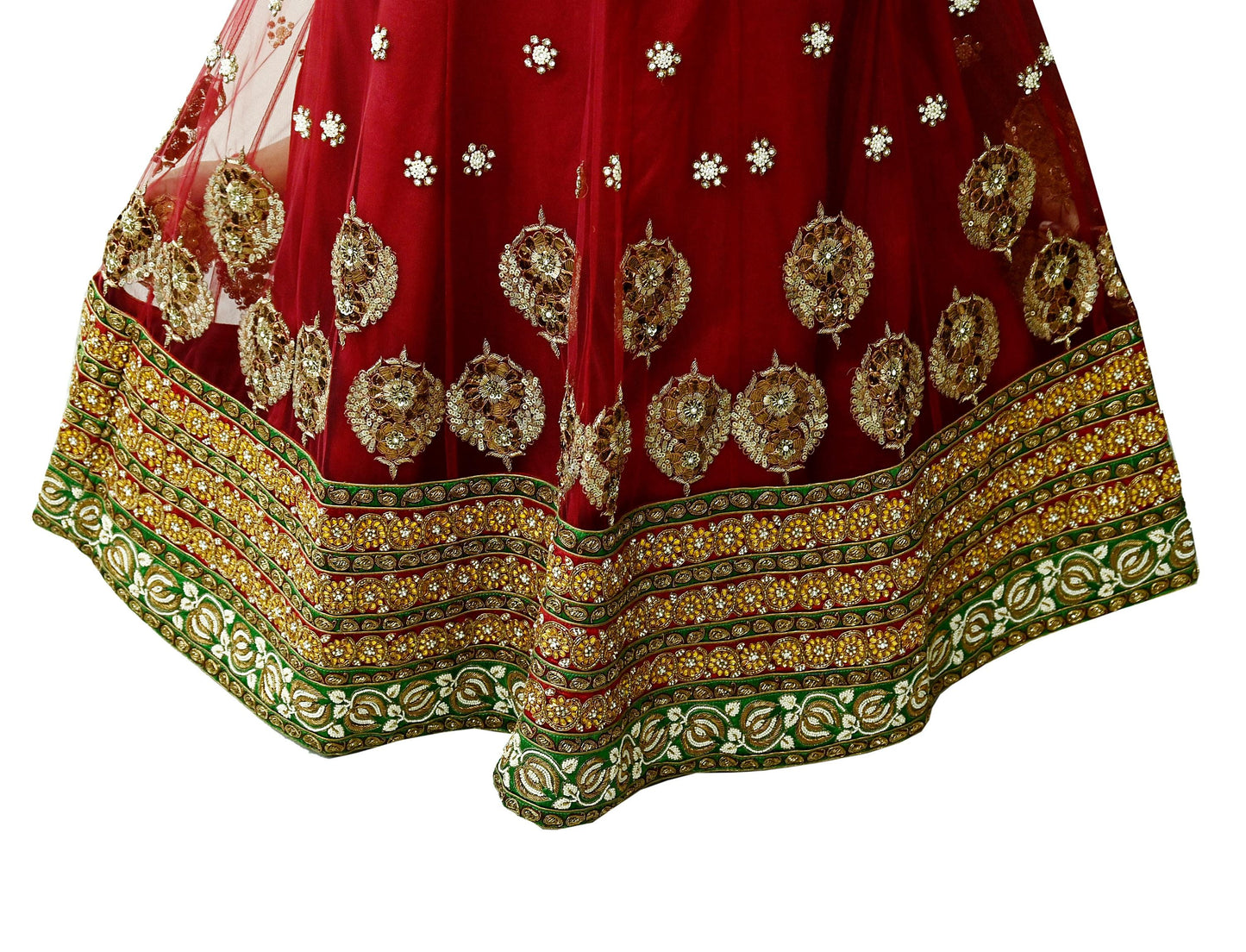 Indian Vintage Heavy maroon Net/Mesh Hand Embroidered Lehenga Skirt By Designer Sabyasachi Bridal Wear Dabka/ Zardozi