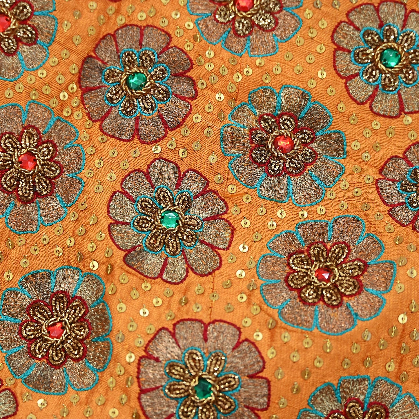 Indian Heavy Wedding Saffron & Maroon Pure Chanderi Silk Hand Embroidered Lehenga/Skirt Designer By Manish Malhotra Bridal Wear Zardozi