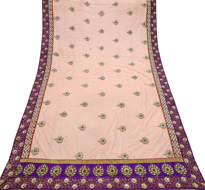 Indian Vintage Heavy Wedding Dupatta Orange Net Long Stole Hand Embroidered By Designer Sabyasachi Scarves Zardozi Bridal Veil