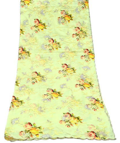 Indian Vintage Dupatta Green Long Stole Artificial Silk  Embroidered Woven Fabric Scarves Veil Scarf Wrap Soft Hijab Party wear veil