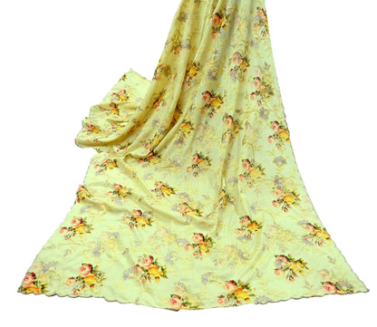 Indian Vintage Dupatta Green Long Stole Artificial Silk  Embroidered Woven Fabric Scarves Veil Scarf Wrap Soft Hijab Party wear veil