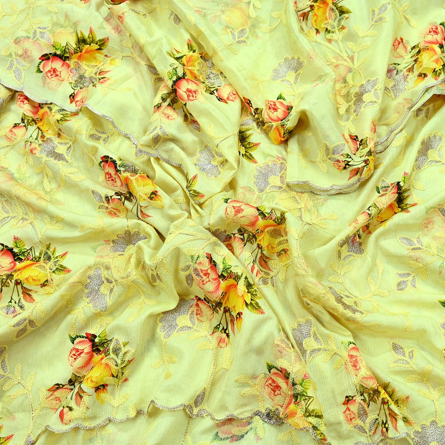 Indian Vintage Dupatta Green Long Stole Artificial Silk  Embroidered Woven Fabric Scarves Veil Scarf Wrap Soft Hijab Party wear veil