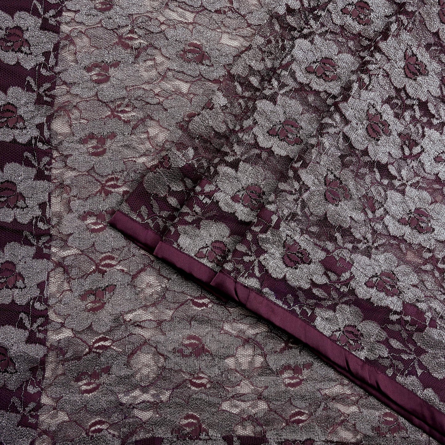 Indian Vintage Maroon Saree Net/Mesh Hand Embroidered Sari Craft Fabric Floral 6Yd Sewing Dress making Crafting Quilting Upcycle
