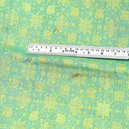 Vintage Green Banarasi Brocade Saree: Heavy Zari Woven Silk Fabric