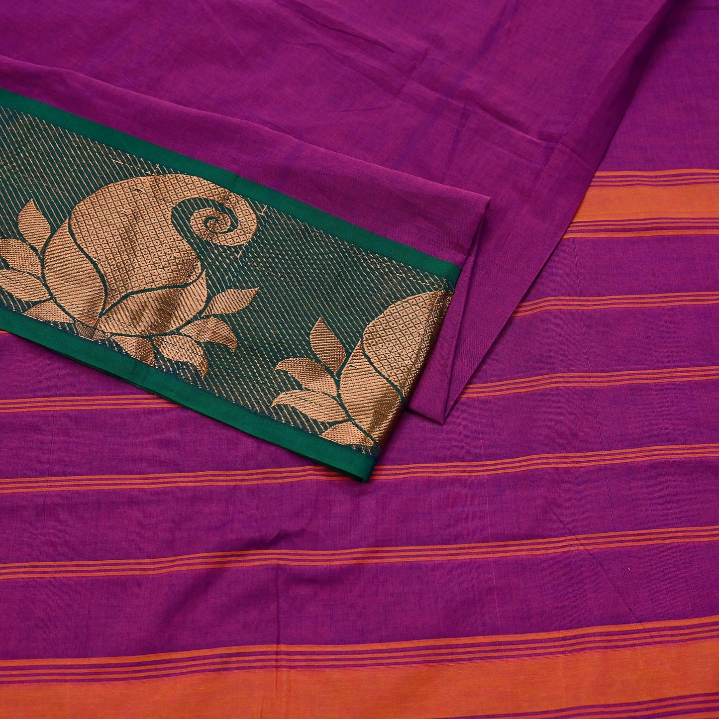 Indian Vintage Sari Purple Cotton Hand Woven Saree Zari 5Yd Craft Fabric Sewing Soft Floral Ethnic Zari Dress making Crafting Quilting