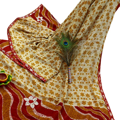 Indian Vintage Saree Pure Georgette Silk Embroidered Sari Craft Fabric 5Yd Ethnic Soft Dress making Crafting Quilting