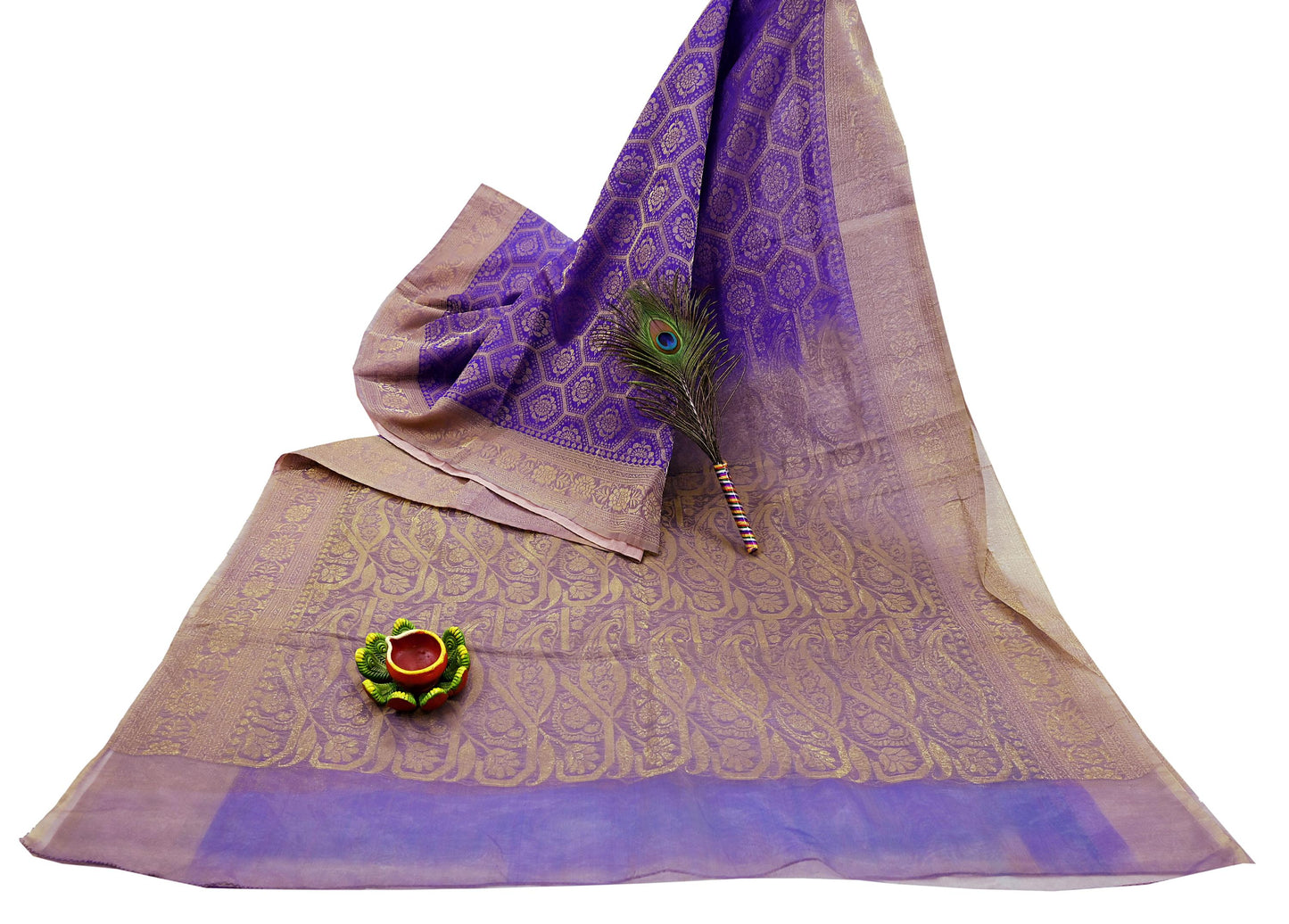 Indian Vintage Sari Pure Organza Silk Hand Woven Sarees 5Yd Zari Border Ethnic Craft Fabric Bollywood Sarees Quilting Crafting Upcycle