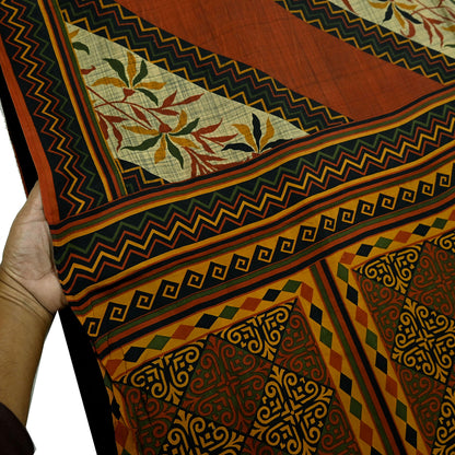 Indian Vintage Multi Saree 100% Pure Silk Printed Sari Craft Fabric 6yd Sewing Dress Making Soft Floral Crafting Quilting Upcycle