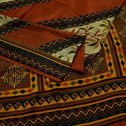 Indian Vintage Multi Saree 100% Pure Silk Printed Sari Craft Fabric 6yd Sewing Dress Making Soft Floral Crafting Quilting Upcycle