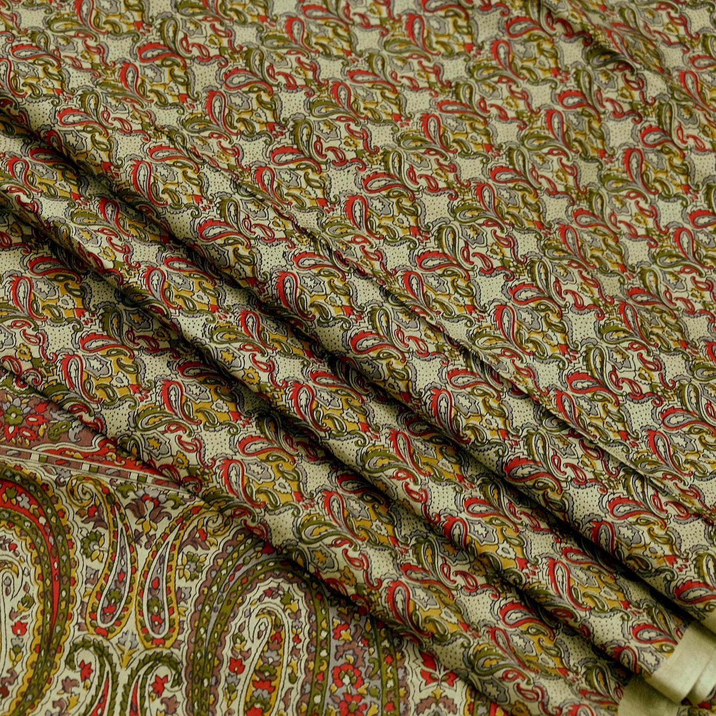 Indian Vintage Sari Green Pure Silk Printed Sarees 5yd Sewing Craft Fabric Dress Making  Soft Floral Wrap Upcycle Used Quilting Crafting