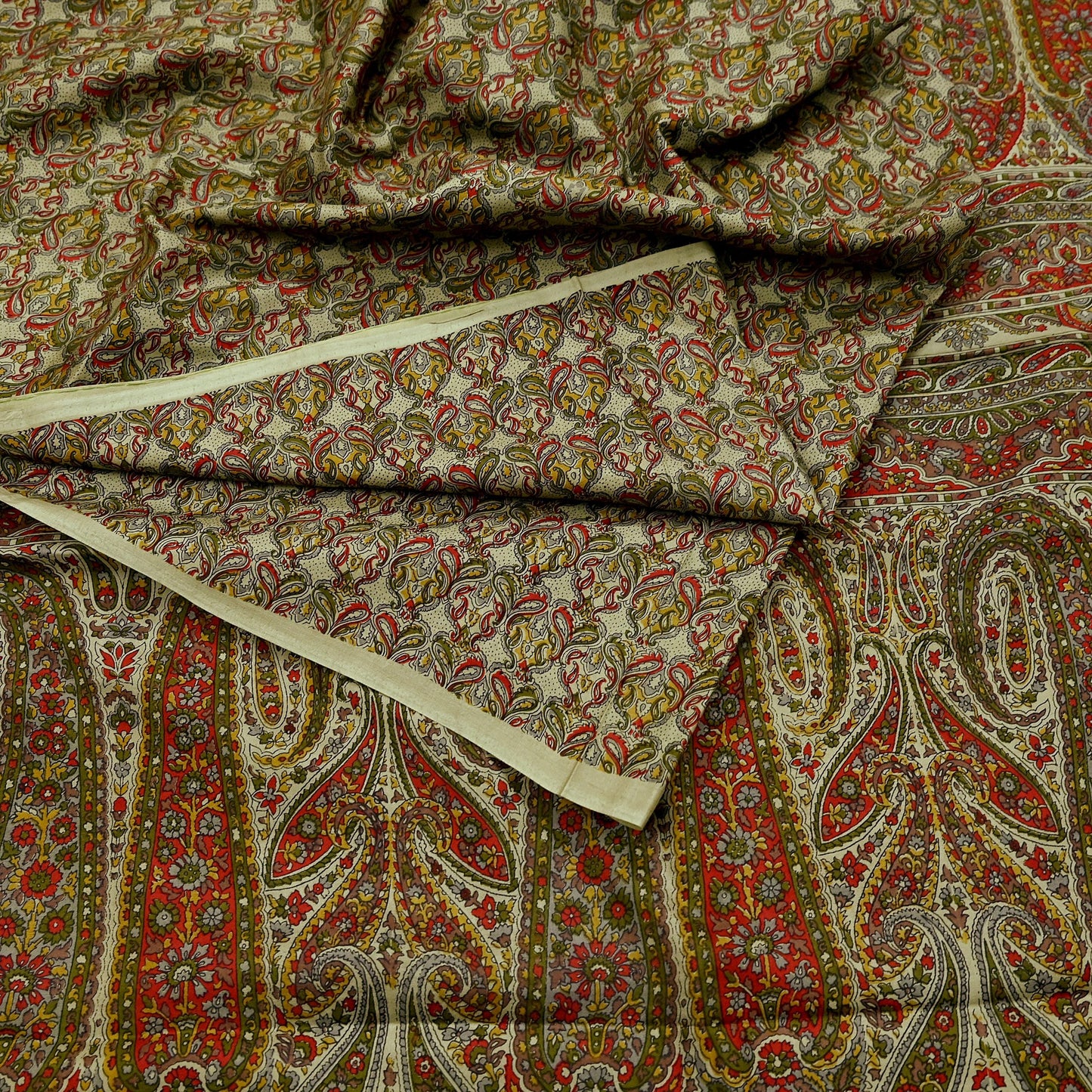 Indian Vintage Sari Green Pure Silk Printed Sarees 5yd Sewing Craft Fabric Dress Making  Soft Floral Wrap Upcycle Used Quilting Crafting