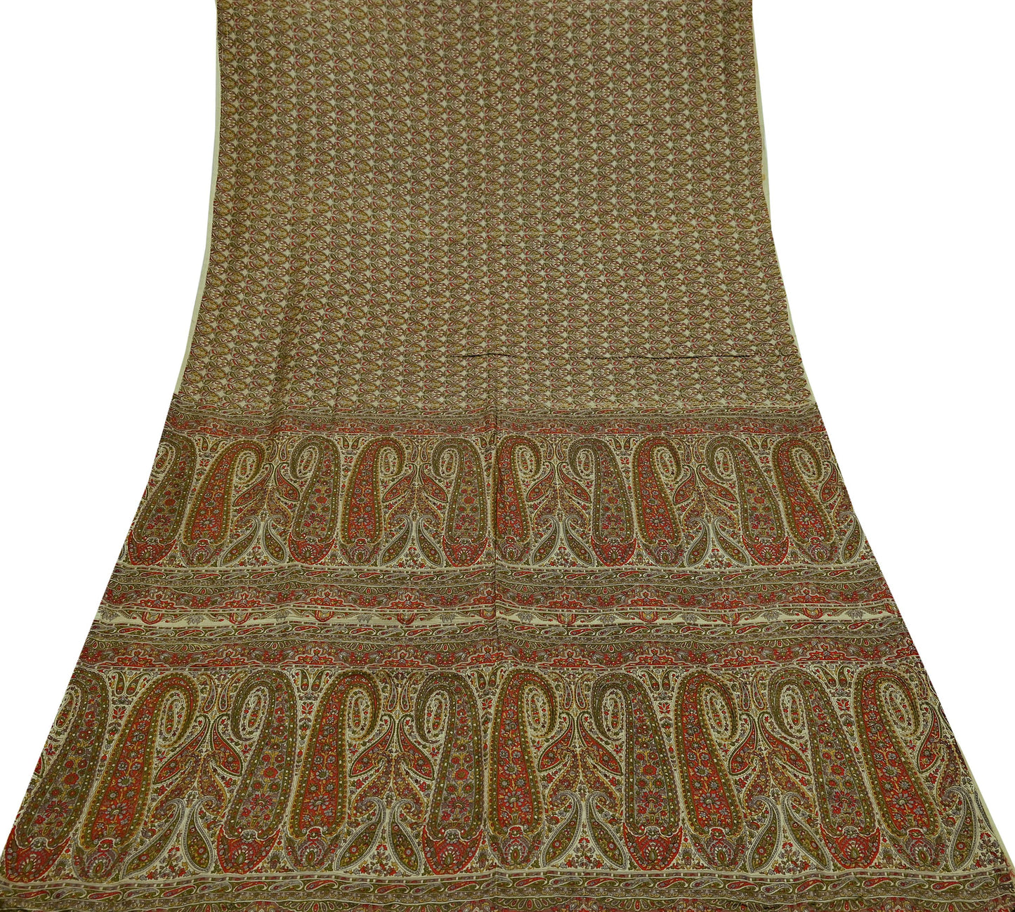 Indian Vintage Sari Green Pure Silk Printed Sarees 5yd Sewing Craft Fabric Dress Making  Soft Floral Wrap Upcycle Used Quilting Crafting