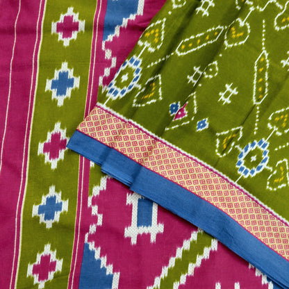 Indian Vintage Green Saree Printed Pure Cotton Sari Craft Fabric 5Yd Sewing Soft Sarong Wrap Boho Floral Dress Making Quilting Crafting Used